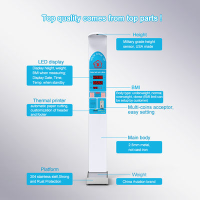 AC100-240V Медицинская электронная машина для измерения высоты и веса ИМТ для ультразвукового измерения
